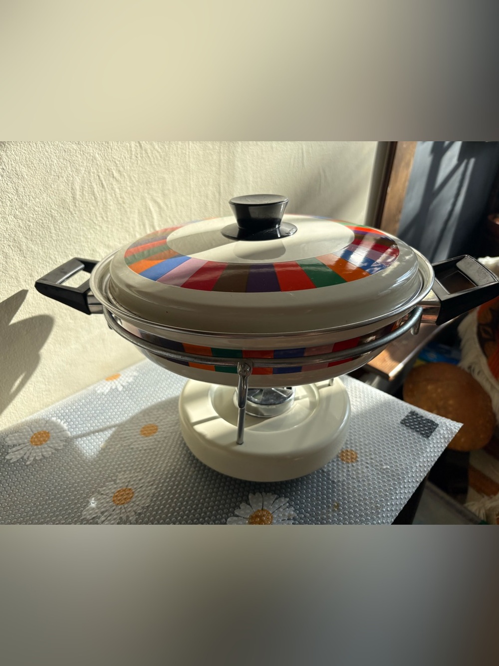 Vintage Mid-Century San Remo Imperial Japan Enamel Chafing Dish / Buffet Warmer